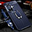 Coque Silicone Gel Motif Cuir Housse Etui avec Support Bague Anneau Aimante Magnetique pour OnePlus Nord CE 3 Lite 5G Bleu