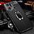 Coque Silicone Gel Motif Cuir Housse Etui avec Support Bague Anneau Aimante Magnetique pour Oppo Find X5 Pro 5G Noir