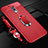 Coque Silicone Gel Motif Cuir Housse Etui avec Support Bague Anneau Aimante Magnetique pour Oppo K3 Rouge