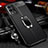 Coque Silicone Gel Motif Cuir Housse Etui avec Support Bague Anneau Aimante Magnetique pour Oppo K9X 5G Noir