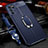 Coque Silicone Gel Motif Cuir Housse Etui avec Support Bague Anneau Aimante Magnetique pour Oppo Reno6 Pro 5G India Bleu