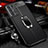 Coque Silicone Gel Motif Cuir Housse Etui avec Support Bague Anneau Aimante Magnetique pour Oppo Reno6 Pro 5G Noir