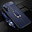 Coque Silicone Gel Motif Cuir Housse Etui avec Support Bague Anneau Aimante Magnetique pour Realme X3 SuperZoom Bleu