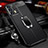 Coque Silicone Gel Motif Cuir Housse Etui avec Support Bague Anneau Aimante Magnetique pour Realme X7 Max 5G Noir