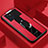 Coque Silicone Gel Motif Cuir Housse Etui avec Support Bague Anneau Aimante Magnetique pour Vivo iQOO 9 Pro 5G Rouge