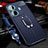 Coque Silicone Gel Motif Cuir Housse Etui avec Support Bague Anneau Aimante Magnetique pour Vivo iQOO Z6 Pro 5G Bleu