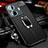 Coque Silicone Gel Motif Cuir Housse Etui avec Support Bague Anneau Aimante Magnetique pour Vivo iQOO Z6 Pro 5G Noir