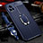 Coque Silicone Gel Motif Cuir Housse Etui avec Support Bague Anneau Aimante Magnetique pour Vivo V20 Pro 5G Bleu