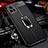 Coque Silicone Gel Motif Cuir Housse Etui avec Support Bague Anneau Aimante Magnetique pour Vivo V20 Pro 5G Noir