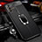 Coque Silicone Gel Motif Cuir Housse Etui avec Support Bague Anneau Aimante Magnetique pour Vivo V23 5G Noir