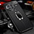 Coque Silicone Gel Motif Cuir Housse Etui avec Support Bague Anneau Aimante Magnetique pour Vivo X Note Noir