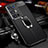 Coque Silicone Gel Motif Cuir Housse Etui avec Support Bague Anneau Aimante Magnetique pour Vivo X70 Pro+ Plus 5G Noir