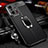 Coque Silicone Gel Motif Cuir Housse Etui avec Support Bague Anneau Aimante Magnetique pour Xiaomi Mi 11T 5G Noir