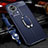 Coque Silicone Gel Motif Cuir Housse Etui avec Support Bague Anneau Aimante Magnetique pour Xiaomi Mi 12 Lite NE 5G Bleu