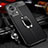 Coque Silicone Gel Motif Cuir Housse Etui avec Support Bague Anneau Aimante Magnetique pour Xiaomi Mi 12 Lite NE 5G Noir