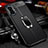 Coque Silicone Gel Motif Cuir Housse Etui avec Support Bague Anneau Aimante Magnetique pour Xiaomi Poco F3 GT 5G Noir