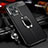 Coque Silicone Gel Motif Cuir Housse Etui avec Support Bague Anneau Aimante Magnetique pour Xiaomi Poco F5 5G Noir