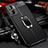 Coque Silicone Gel Motif Cuir Housse Etui avec Support Bague Anneau Aimante Magnetique pour Xiaomi Redmi 10 5G Noir