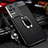 Coque Silicone Gel Motif Cuir Housse Etui avec Support Bague Anneau Aimante Magnetique pour Xiaomi Redmi K40S 5G Noir