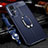 Coque Silicone Gel Motif Cuir Housse Etui avec Support Bague Anneau Aimante Magnetique pour Xiaomi Redmi K50 Ultra 5G Bleu