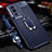 Coque Silicone Gel Motif Cuir Housse Etui avec Support Bague Anneau Aimante Magnetique pour Xiaomi Redmi K60 Pro 5G Bleu