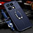 Coque Silicone Gel Motif Cuir Housse Etui avec Support Bague Anneau Aimante Magnetique pour Xiaomi Redmi K70 Pro 5G Bleu