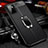 Coque Silicone Gel Motif Cuir Housse Etui avec Support Bague Anneau Aimante Magnetique pour Xiaomi Redmi Note 10 5G Noir