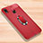 Coque Silicone Gel Motif Cuir Housse Etui avec Support Bague Anneau Aimante Magnetique pour Xiaomi Redmi Note 7 Pro Rouge