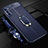 Coque Silicone Gel Motif Cuir Housse Etui avec Support Bague Anneau Aimante Magnetique S01 pour Huawei Mate 40 Lite 5G Bleu