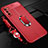 Coque Silicone Gel Motif Cuir Housse Etui avec Support Bague Anneau Aimante Magnetique S01 pour Huawei Mate 40 Lite 5G Rouge