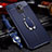 Coque Silicone Gel Motif Cuir Housse Etui avec Support Bague Anneau Aimante Magnetique S01 pour Huawei Nova 5i Pro Bleu