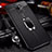 Coque Silicone Gel Motif Cuir Housse Etui avec Support Bague Anneau Aimante Magnetique S01 pour Huawei Nova 5i Pro Noir