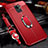 Coque Silicone Gel Motif Cuir Housse Etui avec Support Bague Anneau Aimante Magnetique S01 pour Huawei Nova 5i Pro Rouge