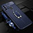 Coque Silicone Gel Motif Cuir Housse Etui avec Support Bague Anneau Aimante Magnetique S01 pour Oppo A11s Bleu