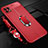 Coque Silicone Gel Motif Cuir Housse Etui avec Support Bague Anneau Aimante Magnetique S01 pour Oppo A53 5G Rouge