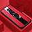 Coque Silicone Gel Motif Cuir Housse Etui avec Support Bague Anneau Aimante Magnetique S01 pour Oppo Reno2 Rouge