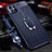 Coque Silicone Gel Motif Cuir Housse Etui avec Support Bague Anneau Aimante Magnetique S01 pour Oppo Reno4 Z 5G Bleu