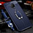 Coque Silicone Gel Motif Cuir Housse Etui avec Support Bague Anneau Aimante Magnetique S01 pour Vivo Nex 3 Bleu