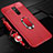 Coque Silicone Gel Motif Cuir Housse Etui avec Support Bague Anneau Aimante Magnetique S01 pour Xiaomi Redmi 8 Rouge