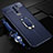 Coque Silicone Gel Motif Cuir Housse Etui avec Support Bague Anneau Aimante Magnetique S01 pour Xiaomi Redmi 9 Bleu