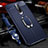 Coque Silicone Gel Motif Cuir Housse Etui avec Support Bague Anneau Aimante Magnetique S01 pour Xiaomi Redmi K30 4G Bleu