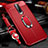 Coque Silicone Gel Motif Cuir Housse Etui avec Support Bague Anneau Aimante Magnetique S01 pour Xiaomi Redmi K30 5G Rouge