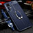 Coque Silicone Gel Motif Cuir Housse Etui avec Support Bague Anneau Aimante Magnetique S01 pour Xiaomi Redmi K50 Ultra 5G Bleu