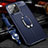 Coque Silicone Gel Motif Cuir Housse Etui avec Support Bague Anneau Aimante Magnetique S02 pour Apple iPhone 14 Pro Petit