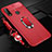 Coque Silicone Gel Motif Cuir Housse Etui avec Support Bague Anneau Aimante Magnetique S02 pour Oppo A31 Rouge