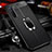 Coque Silicone Gel Motif Cuir Housse Etui avec Support Bague Anneau Aimante Magnetique S02 pour Oppo F15 Noir