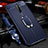 Coque Silicone Gel Motif Cuir Housse Etui avec Support Bague Anneau Aimante Magnetique S02 pour Oppo Reno Ace Bleu