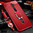 Coque Silicone Gel Motif Cuir Housse Etui avec Support Bague Anneau Aimante Magnetique S02 pour Oppo Reno2 Rouge