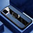 Coque Silicone Gel Motif Cuir Housse Etui avec Support Bague Anneau Aimante Magnetique S02 pour Vivo V20 Pro 5G Bleu