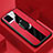 Coque Silicone Gel Motif Cuir Housse Etui avec Support Bague Anneau Aimante Magnetique S02 pour Vivo V20 Pro 5G Rouge